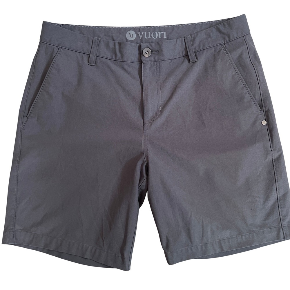 Vuori Meta Performance Short 8" Stretch Chino Mens 32 Charcoal Grey Active Golf